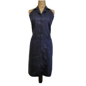 Alexandria Nicole Black Halter Dress Linen Size M Linen